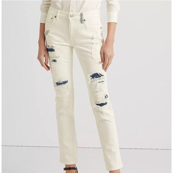 LAUREN RALPH LAUREN
Distressed Patchwork Straight Jeans‎ - Picture 1 of 8